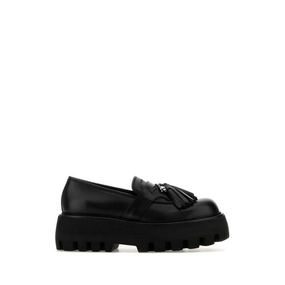 Alexander Mcqueen Men Black Leather Loafers